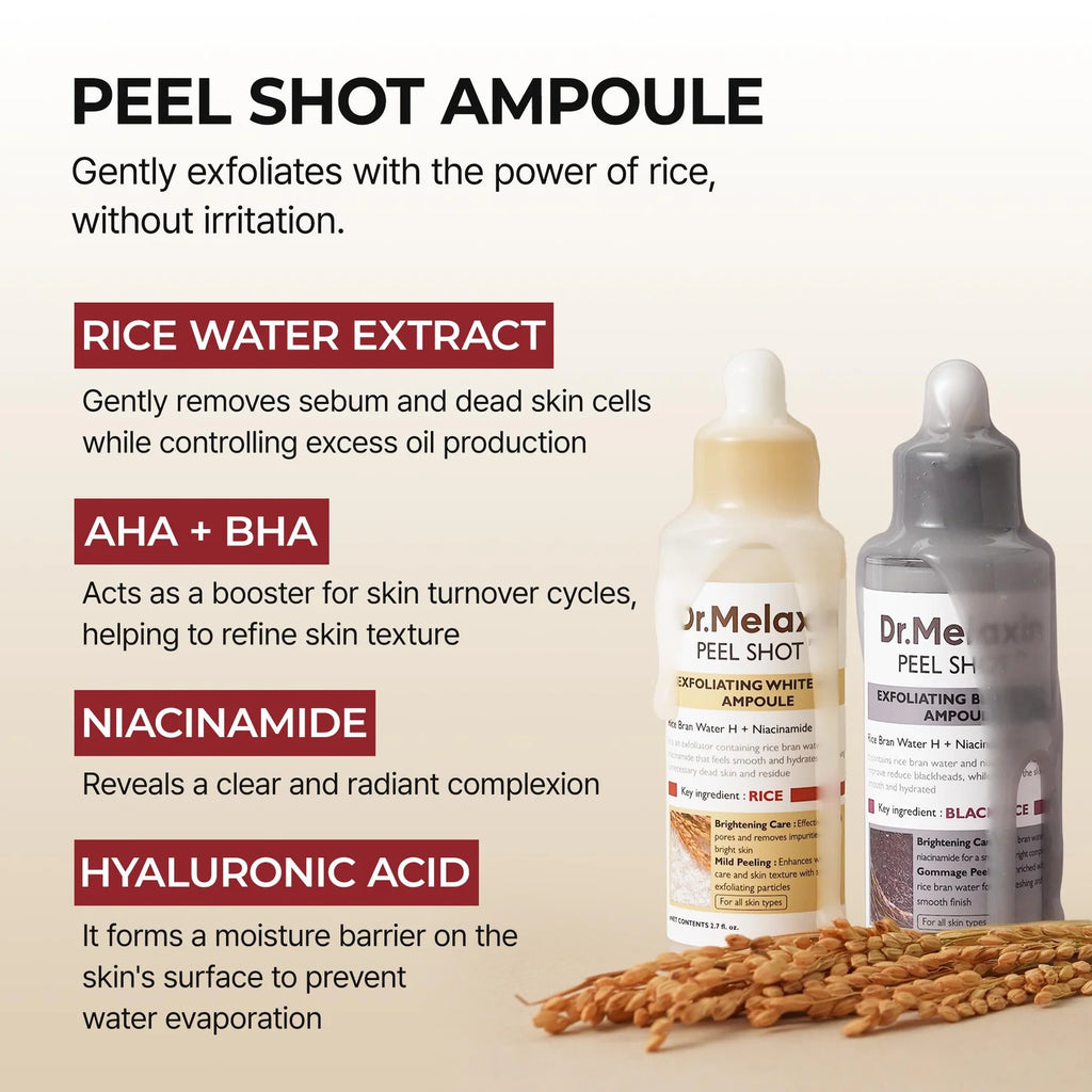 Dr.Melaxin - Peel Shot Exfoliant Rice Ampoule